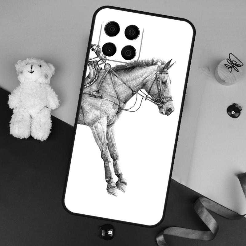 Horse Sketch Case For Samsung Galaxy M32 M52 M14 M54 M13 M33 M53 M56 M36 M16 M31 M11 M12 M35 M55 M15 M06
