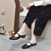Baotou Slippers Women's Outer Wear Spring and Summer New Elegant Flat-bottomed Lazy Drag Belt Buckle Half Drag