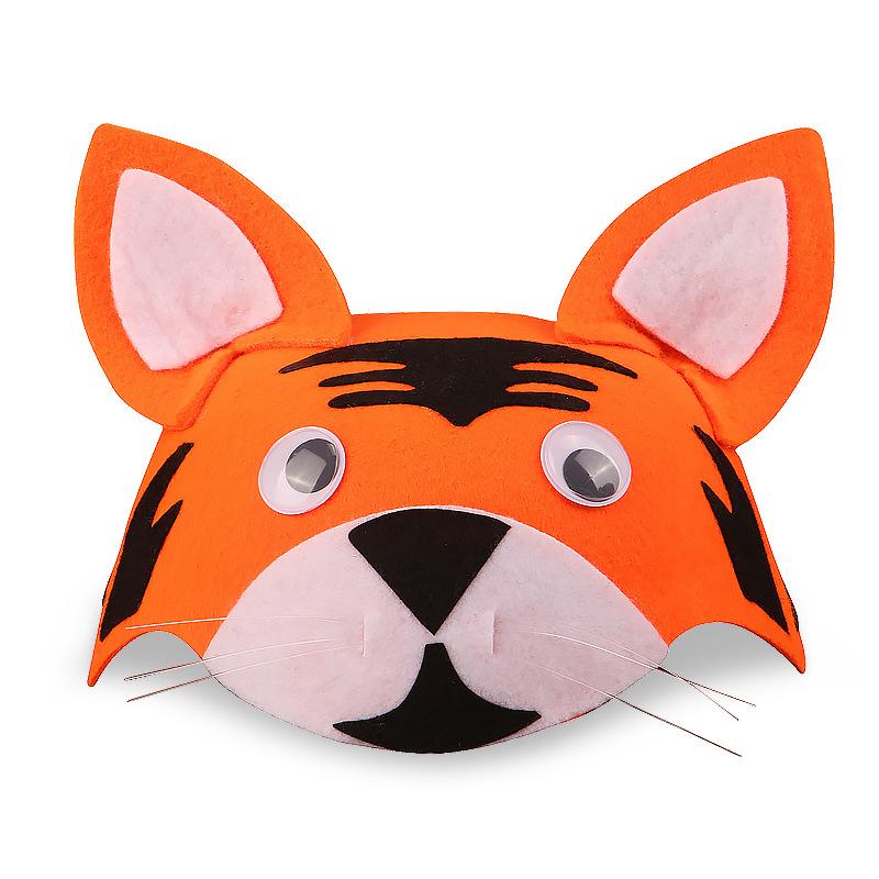 Cartoon Animal Party Kids Hat Children's Day Stage Performance Props Zoo Carnival Felt Hat Zodiac Rabbit Mouse Headdress