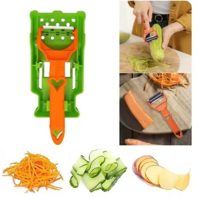 Éplucheur multiple 2 en 1 Portable en acier inoxydable Coupe-fruits Hachoir à légumes multifonctionnel Outil pour cuisine domestique