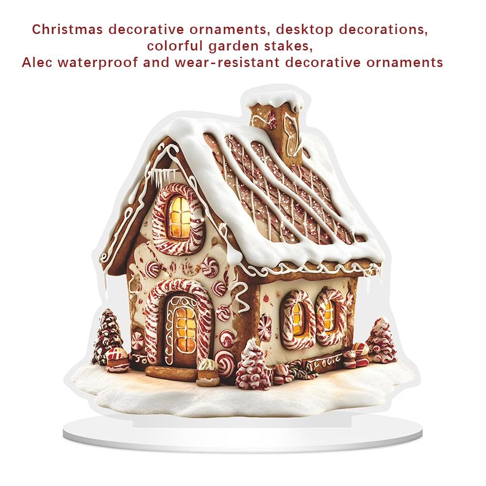 NEW 2D Christmas Snowhouse Acrylic Tabletop Decoration Family Village Miniature Statue Holiday House-Themed Christmas Gifts