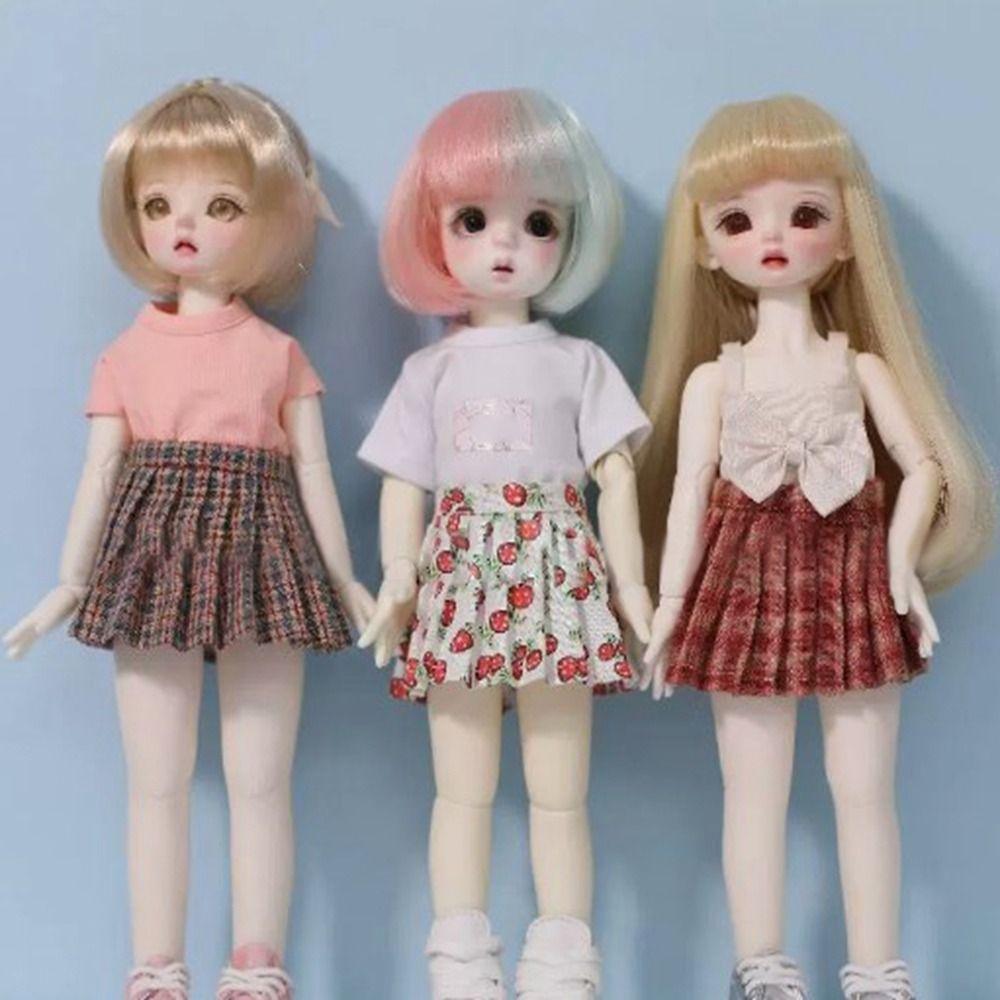 

Handmake Princess Skrit Clothes Fashion Printed Plaid Dot Skirt for 1/6 BJD 30cm Dolls 6