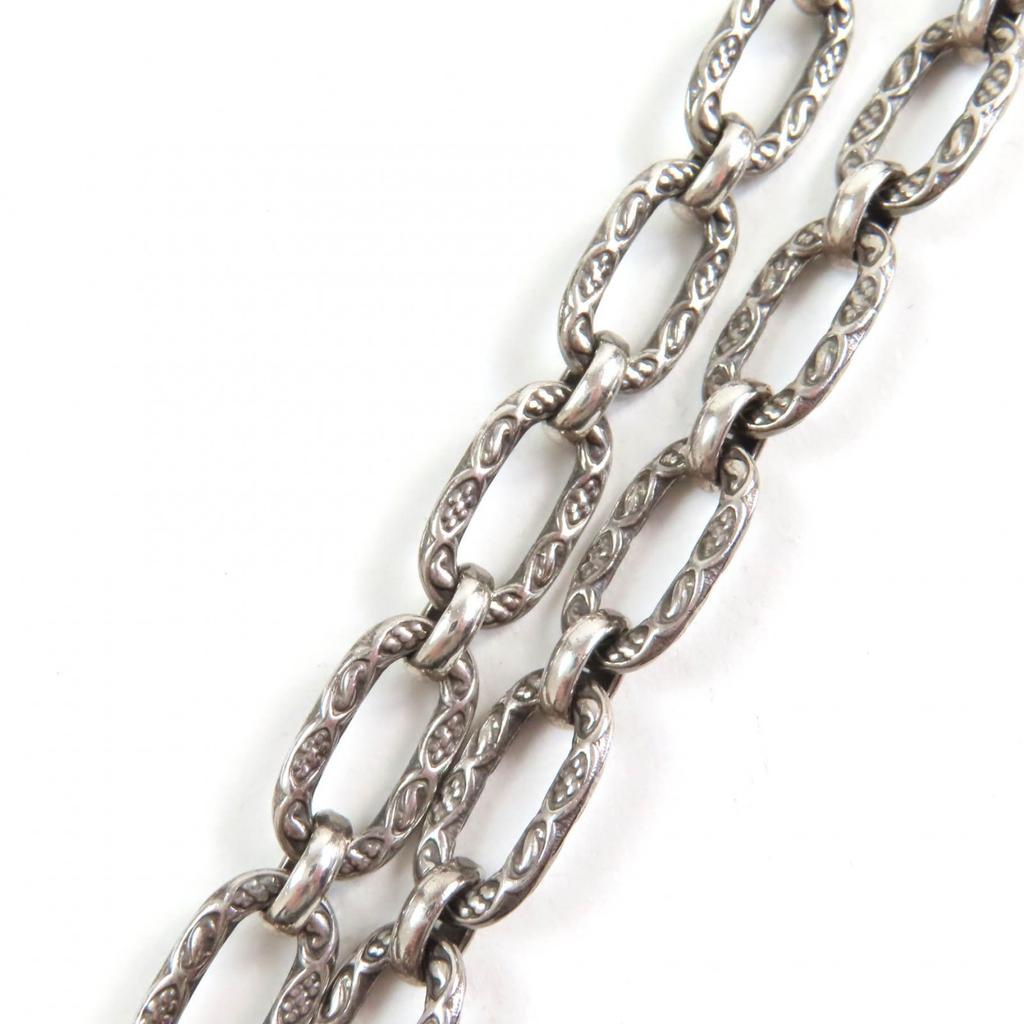 Great GUCCI Necklace Interlocking G Arabesque Long Chain Silver AG925 Women 524890 Used