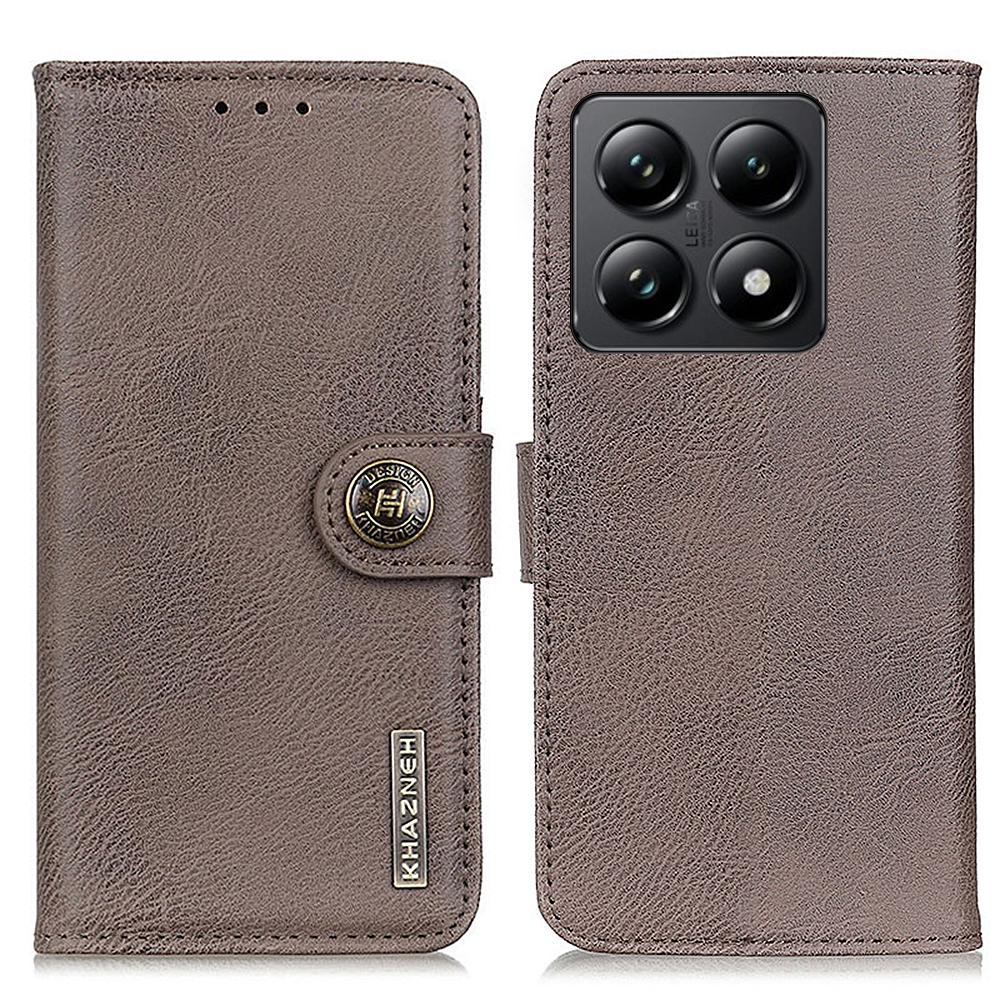 KHAZNEH For Xiaomi 14T Wallet Case Cowhide Texture Leather Flip Phone Cover A