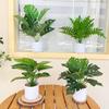Nordic Artificial Monstera Bonsai - Small Potted Office Desk & Living Room Decor Green Plant.