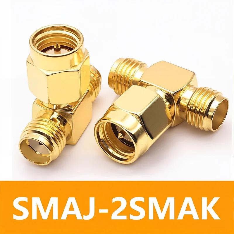5/20 Stück SMA Stecker Vergoldet 3-Wege T-Typ Adapteranschluss SMA Stecker auf Dual 2 SMA Buchse
