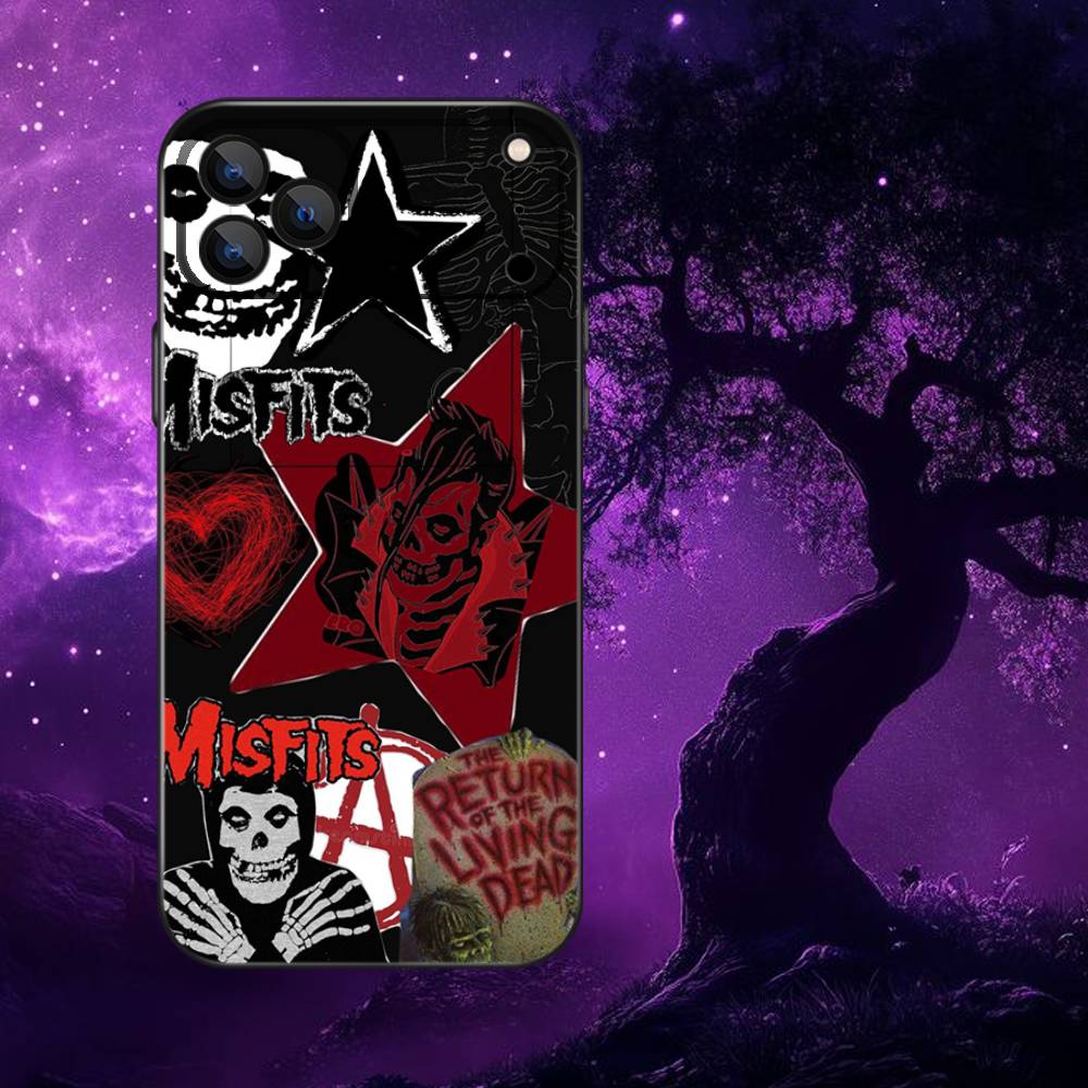 

M-Misfits Rock Phone Case For iPhone 17,16,15,14,13,12,11,Pro Max,XSX,,XR,SE,Mini,8,7,Soft Silicone Black Cover iPhone13mini