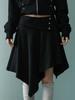 Lupeu Star Rivet Asymmetrical Midi Skirt Black