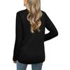 Women's Fashion Casual Round Neck Cross Pleated Loose Long Sleeve Top