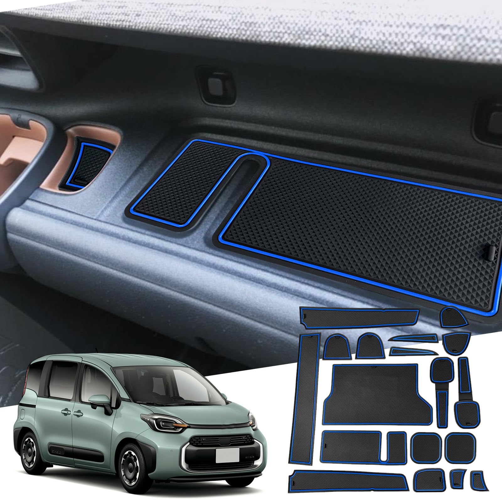 

WEIPIN Toyota Sienta 10 Custom Rubber Interior and Easy Custom Parts for the New Sienta Blue Mat, Anti-Slip Stain-Resistant, Durable, Noise-Reducing, синий