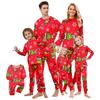 Juletrykk Søt familiesett Pyjamas, hjemmeklær, familiesett med lange armer toppbukser