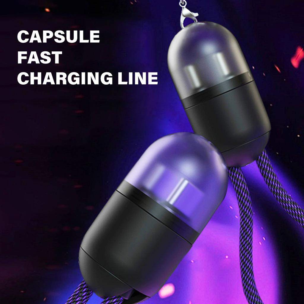 Compact 0.2M 240W USB C To USB C Cable Capsule Design with Lanyard Fast Charging Cable With Data Transfer Capability