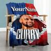 Curry Personalized Text Blanket Throw Customizable Blanket Durable Comfort Versatile For Nap Seaside Picnics Bed Allseason Use