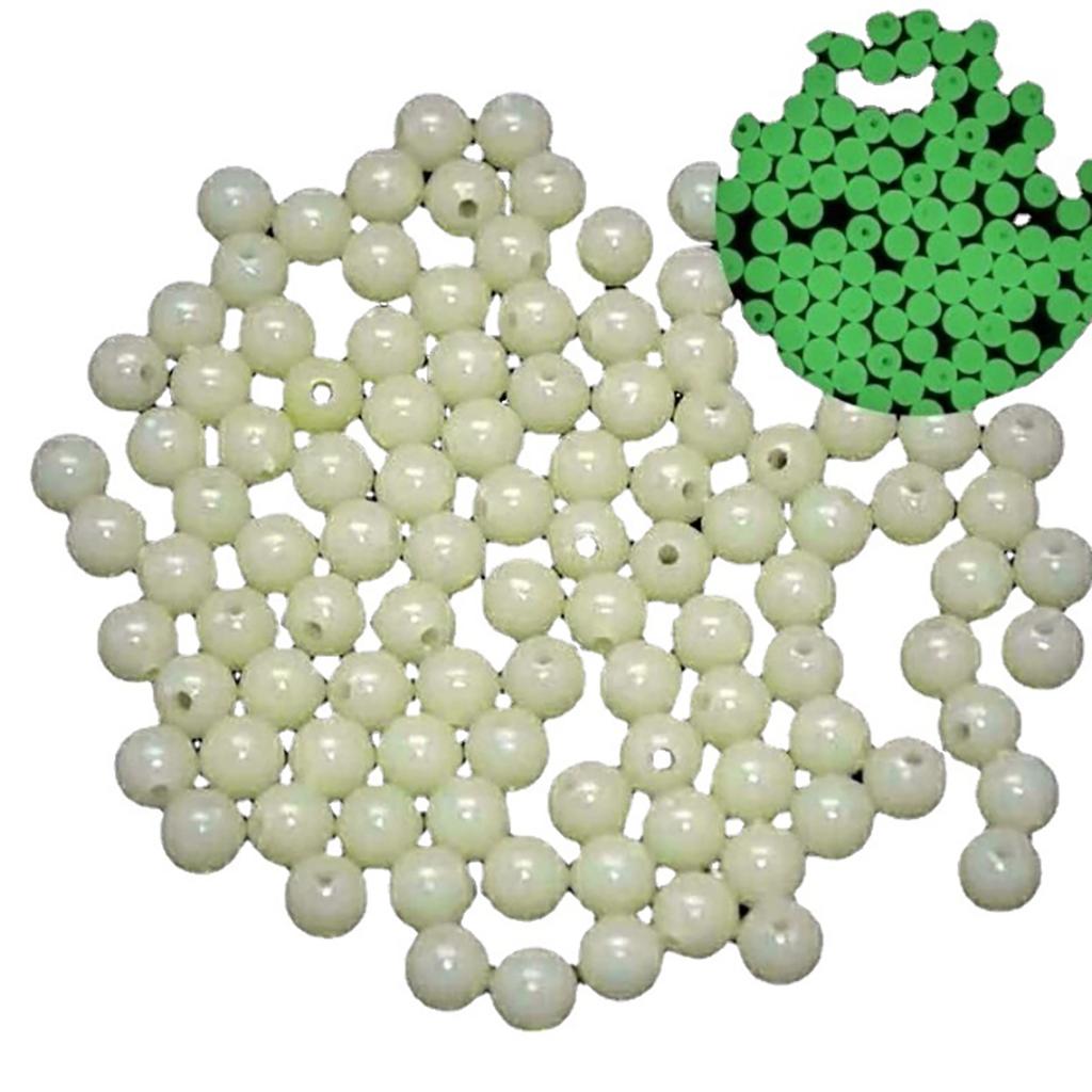 1000 Stück Angelperlen, nachtleuchtende Montageperlen, runde, leuchtende Kunststoffperlen, Angelzubehör für Süß- und Salzwasser, 6 mm