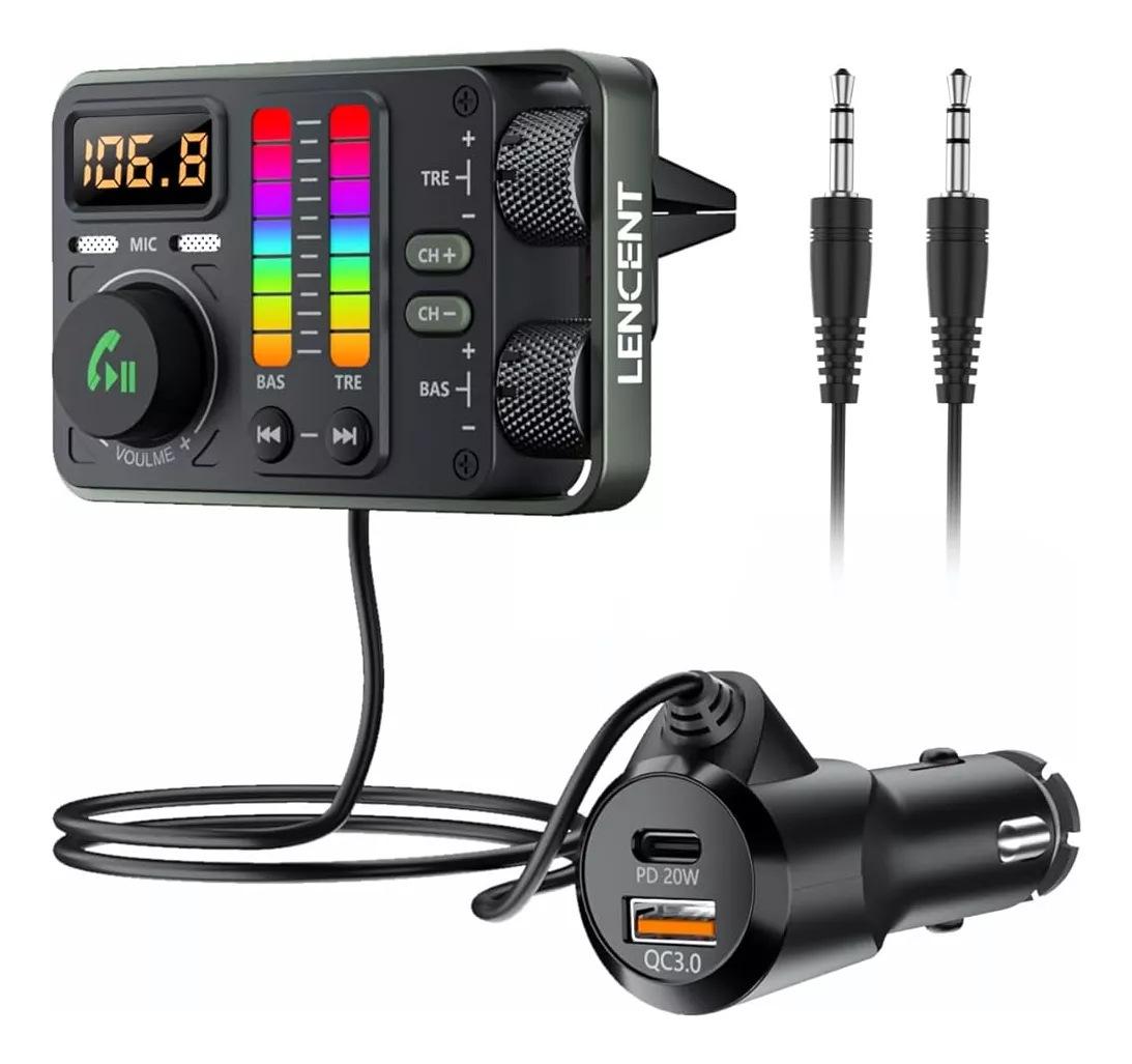 

MT02 Bluetooth Автомобильное зарядное устройство и FM-трансмиттер с мощными басами, MP3, AUX и функцией быстрой зарядки