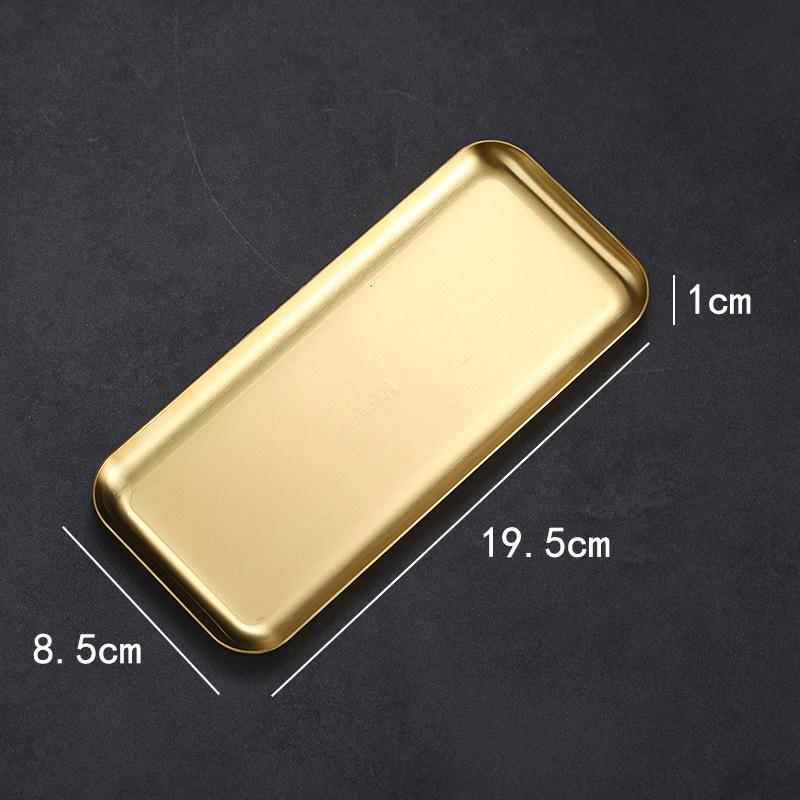 Rectangular 304 Stainless Steel Plate Barbecue Plate Hot Pot Buffet Tray Square Snack Dessert Trays Kitchen Cook Accessories