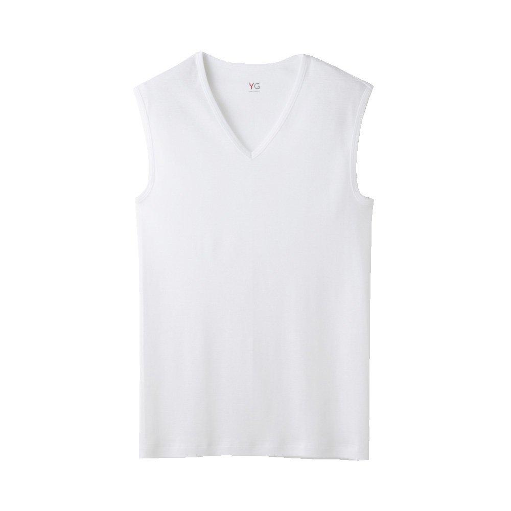 Gunze Sleeveless Size YV0018V Men's V-Neck Shirt, 2-Pack, White, 100% Cotton, 3L,