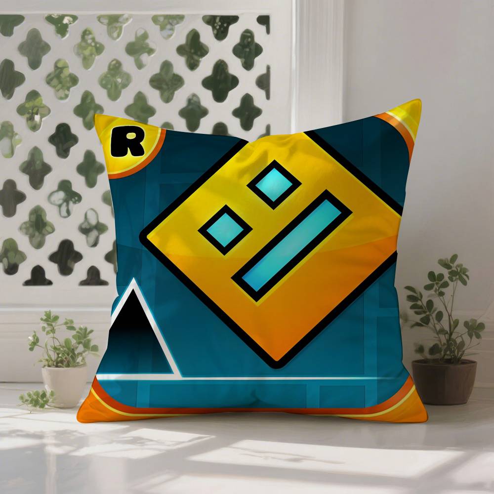 G-Geometrie D-Strich V-Video Kissenbezug Anti-Milben Kissenbezug Verdeckter Reißverschluss Seidiger Kurzer Plüsch Sofakissenbezug