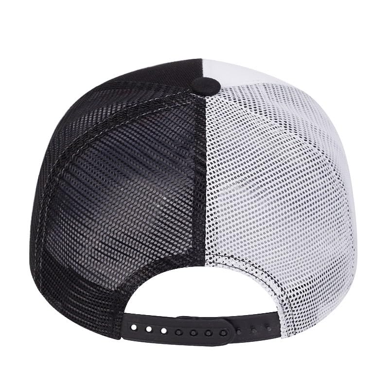 [sproutsy] Men's Hip Hop Mesh Cap, Snapback (Red + Black)