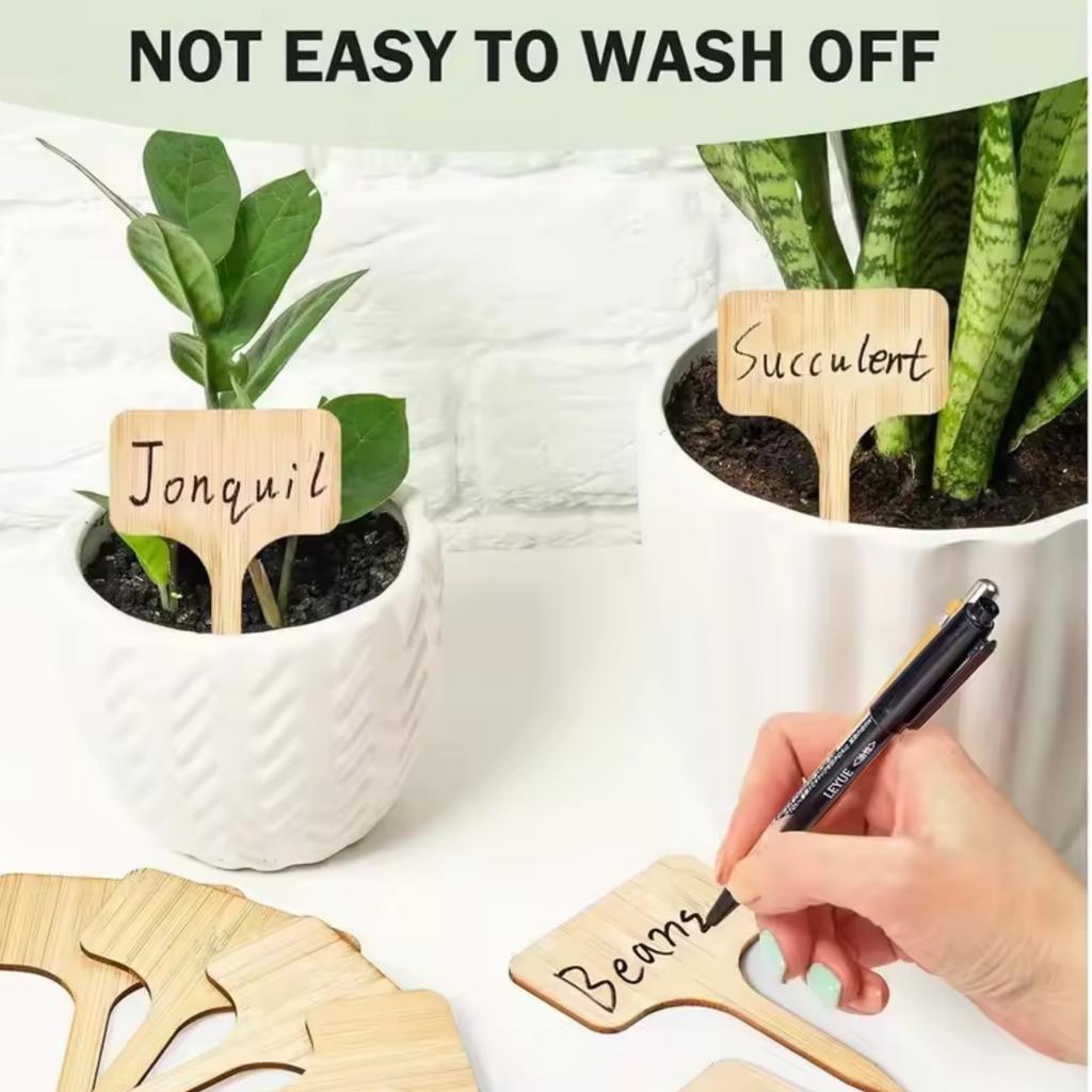 20-100Pcs Wooden Plant Labels Plant Tags T-Type Garden Marker For Plants Vegetable Seedlings Name Sign Outdoor Handwritten Tags
