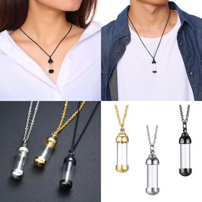 Memorial Jewelry Necklace with High Polish Sturdy Stainless Steel Materials and Glass Pendant for Hair Keepsakes