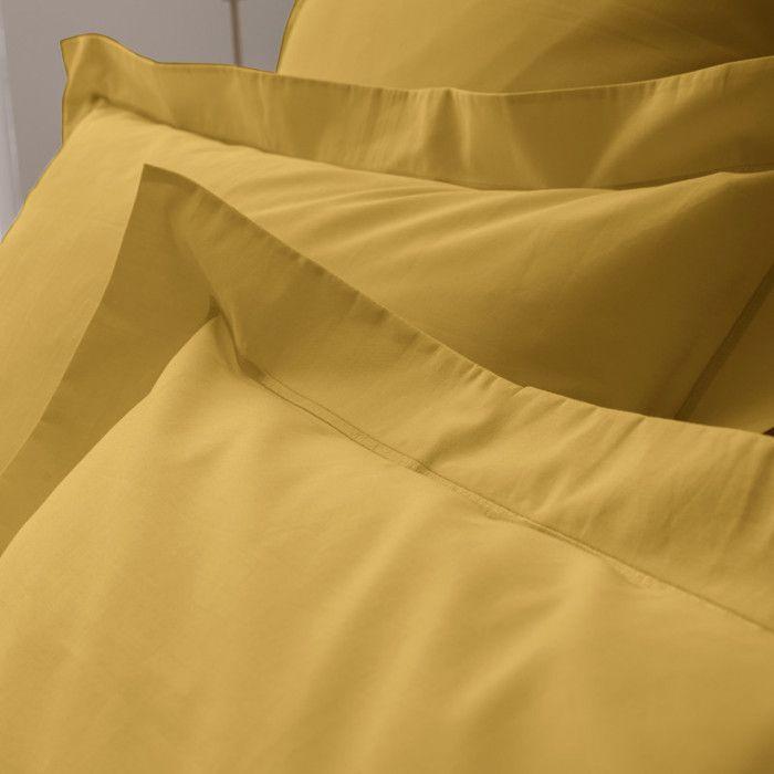 Combed Cotton Percale Pillowcase "Julian" All Sizes Pure Cotton - Julian Mango - - Julian Mango - Pillowcase 65