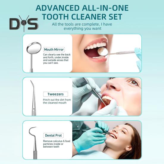 Ultrasonic Teeth Plaque Remover Portable Electric Dental Scaler USB Rechargeable Dental Calculus Removal Device Tartar Eliminator Teeth Cleaning