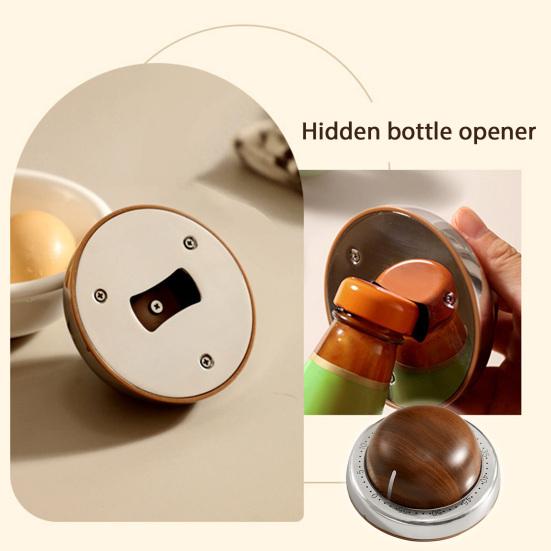 Manyetik Mekanik Mutfak Zamanlayıcısı 60 Dakika Geri Sayım Şişe Açacağı ile Pil Gerektirmez Paslanmaz Çelik Kendini Disipline Etme Hatırlatıcısı Yemek Pişirme Çalışma