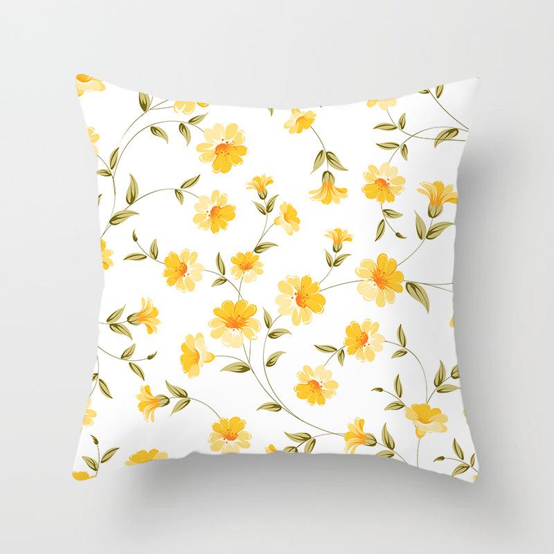 Față de pernă nouă galbenă cu desene animate geometrice, personalizată pentru decorarea casei, pernă de canapea