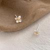 2 Piezas Exquisitos Accesorios de Lujo Ligero Mini Pendientes de Botón de Flor de Planta Mate Para Mujeres Joyería Fina Clásica