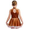 Mädchen Lebkuchen Kostüm Weihnachtsplätzchen Cosplay Ärmellos Hohler Rücken Samt Tutu Kleid Tanzbody Jumpsuit