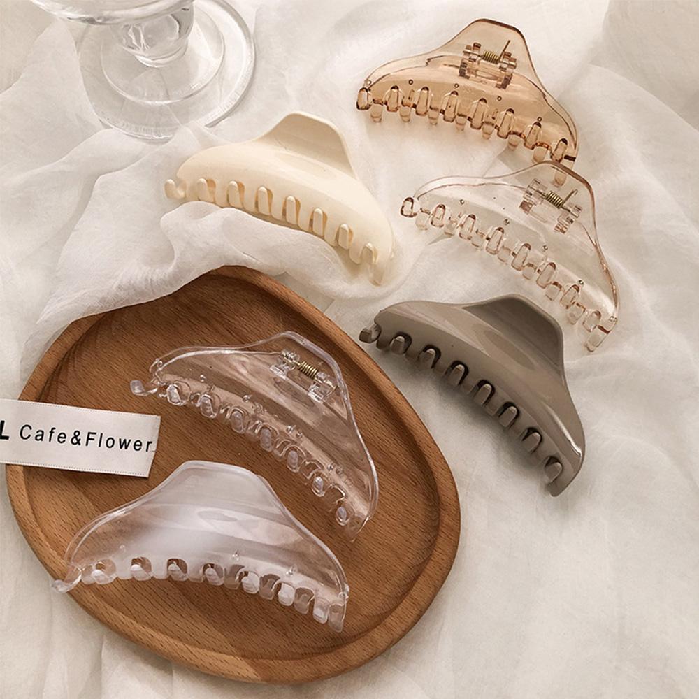 Simple Korean Transparent Woman Girls Crab Clips Hair Accessories Ponytail Holder Hair Claws