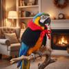Knitting Parrot Red Collar Cloak Breathable Pet Bird Costume Halloween Pet Bird Cloak  Pet Party