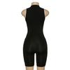 V Neck Zipper Bodycon Rompers Womens Jumpsuit Sleeveless Summer Sporty Workout Biker Shorts Playsui