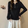 Autumn and Winter Pure Cotton New Style Right Shoulder Slim Long Sleeve T-shirt Large Size Fashionable Versatile Women's Top