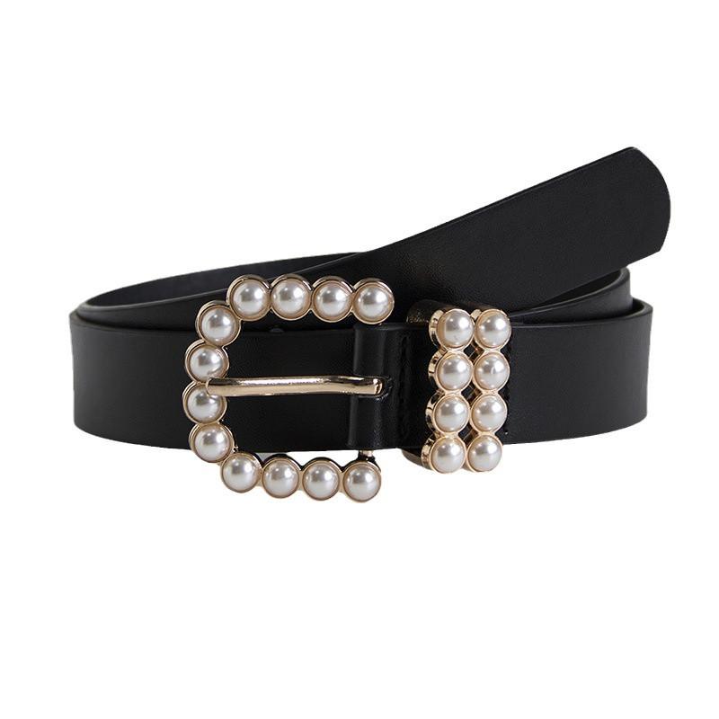 Senior Women's Belt, Pearl Buckle, Elegant, Sweet and Fashionable Young Women's Belt, Versatile Basic Women's Belt