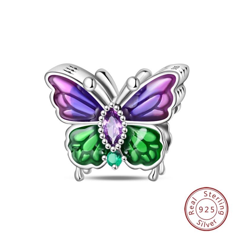 100% Copper Cute Little Bear Butterfly Flamingo Charms Beads Rose Princess Pendants Fit Diy Bracelets Jewelry Gifts