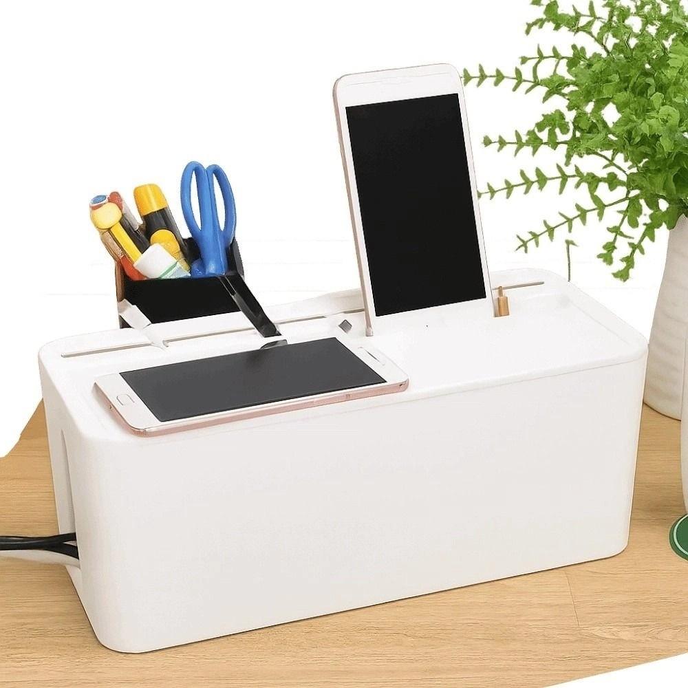 with Plastic Lid Household Cable Management Box Storage Bin Power Cord Case  Plug-in Board