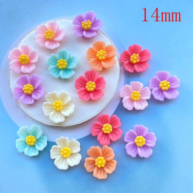 30Pcs Kawaii Cute Mixed Flowers Flat Back Resin Cabochons Scrapbooking DIY Jewelry Craft Decoration Accessorie E199