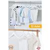 12 Pieces Closet Organizer Children's Clothes Hanger Baby Hanger Clothes And Clothes Hanger White