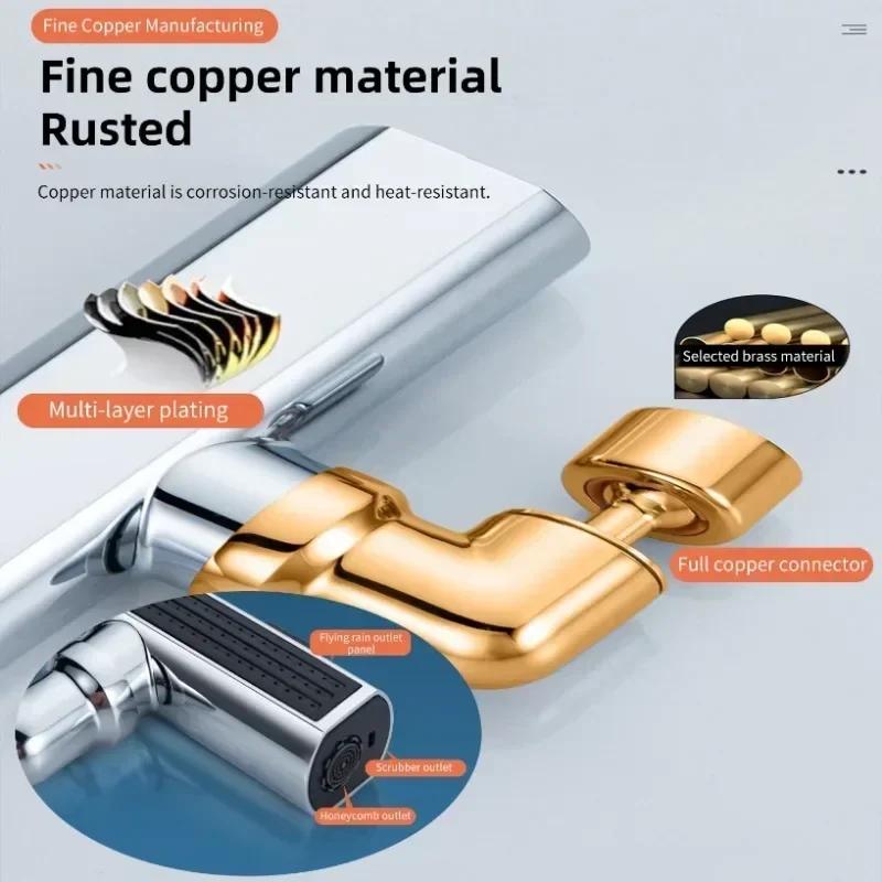 New 4 IN 1 Multifunctional Kitchen Sink Waterfall Faucet Pressurized Bubbler Splash-proof Bathroom Basin Tap Extender Adapter