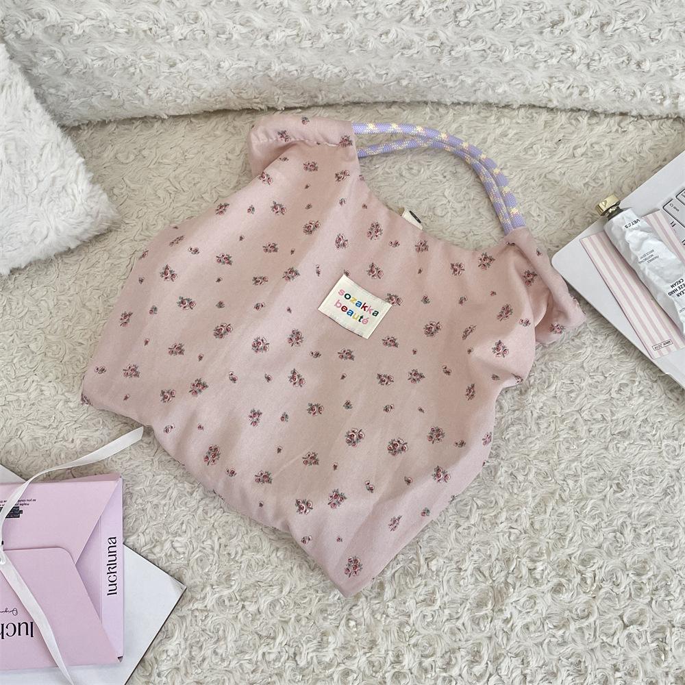 Summer plaid large-capacity shoulder bag portable tote bag shopping bag rope shoulder bag women