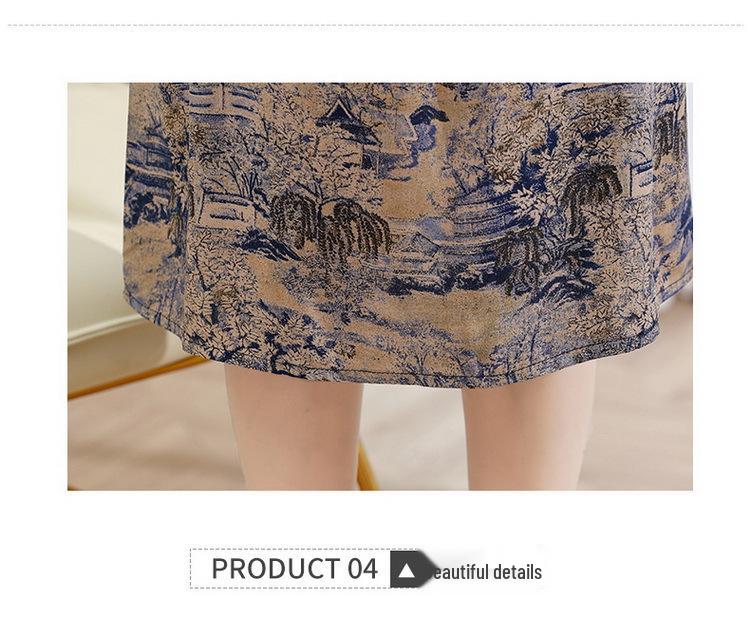 2026 Summer Stylish Loose-Fit Mid-Length Short-Sleeve Dress with Pockets for Middle-Aged and Elderly Women