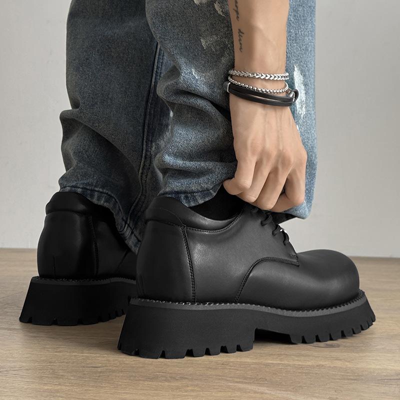 Sommer neue Derby Plateau Erhöhung Britischer Stil Kleine Lederschuhe Studenten Freizeitschuhe