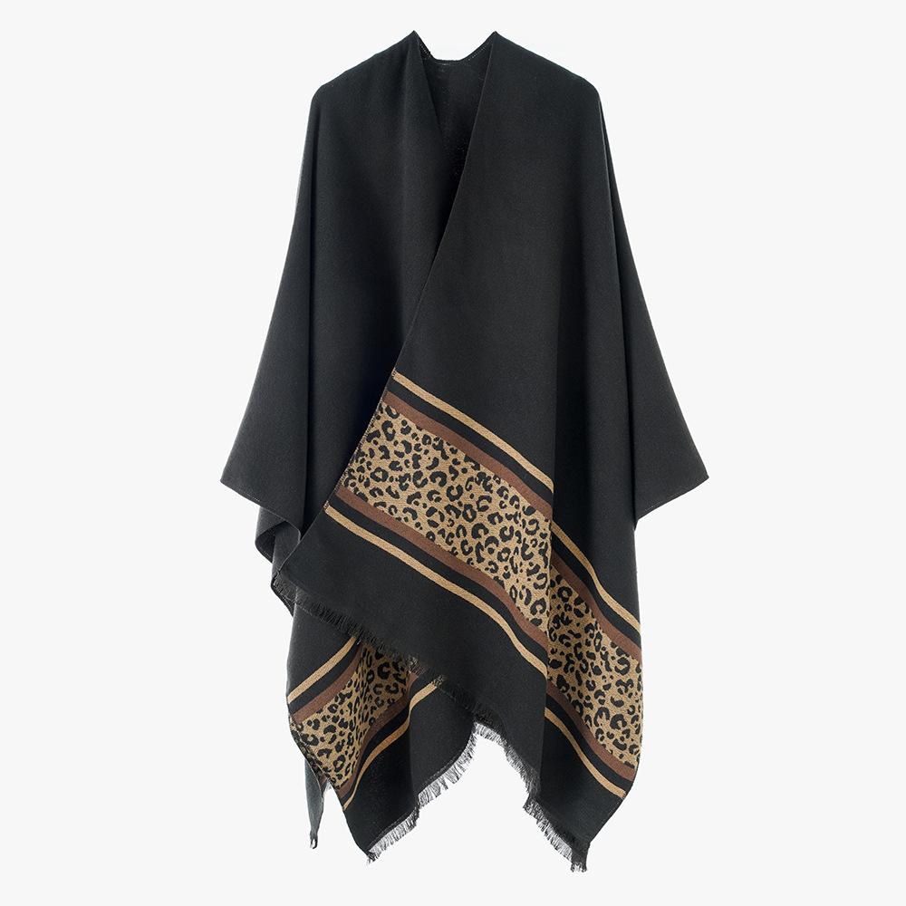 Autumn Winter Women Scarf Lady Layers Poncho Elegant Leopard Wrap Shawl Scarve Capa Para Mujer Pashmina Cloak Imitation Cashmere
