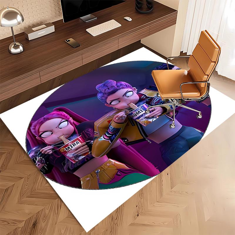 1pc Kpop Hunter8 Print Area Rug - Soft, Washable Non-Slip Indoor Mat, Living Room, Home Office Decorative Rug,Office Decorative