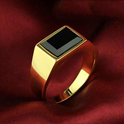 1pcs Fashion Men And Women Dark Ruby Titanium Steel Ring
