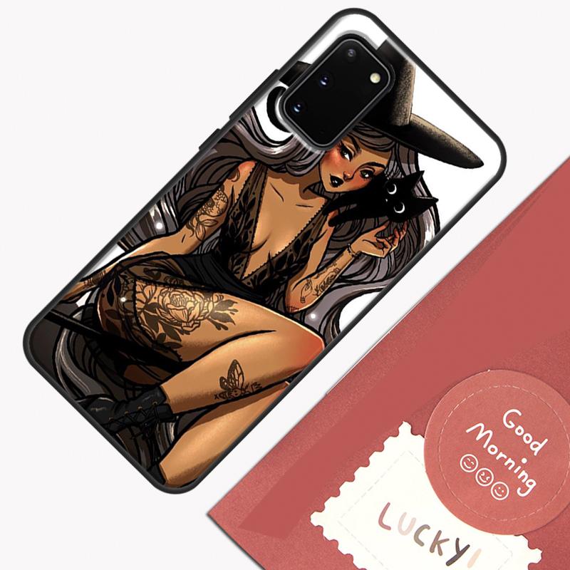 Mondhexe Horror Handyhülle Für Samsung Galaxy S25 S26 Ultra S20 S21 S22 S23 S24 Plus S9 S10 S25 FE Abdeckung Schale