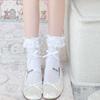 Lace Trim Lolita Ballet Bow Mid-Calf Socks - Spring/Summer Hollow Out Style
