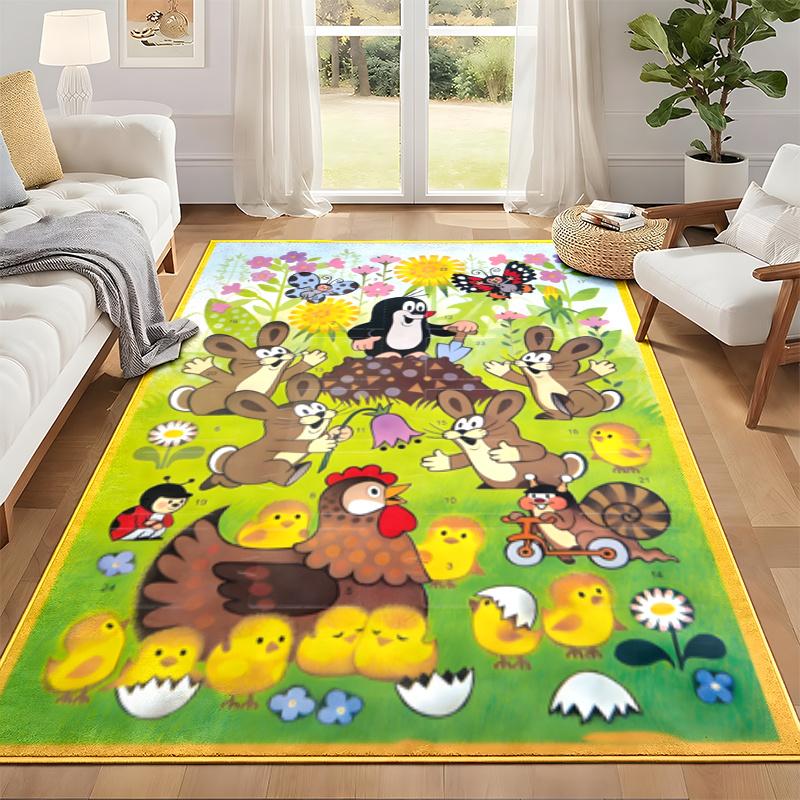 Cartoon Mole Carpet Door Mat for Living Room or Bedroom Protective Mat Under Chair Office Decoration Christmas Gift Birthday Present